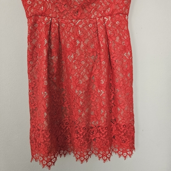 Shoshanna Floral Lace Dress Red Size 6 - Picture 4 of 9